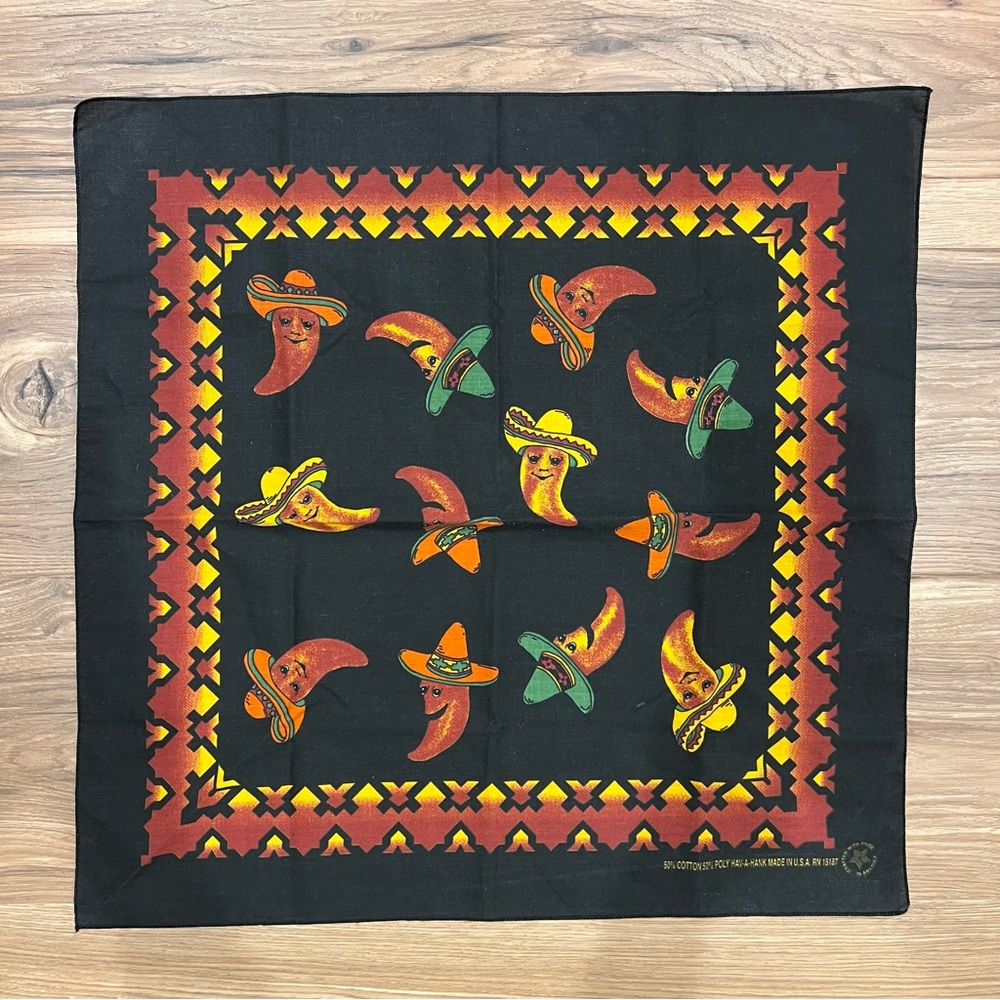 Vintage Pepper Bandana Hav-A-Hank Made in USA 21x21